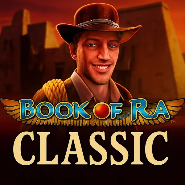 Book of Ra Classic online game logo by Novomatic on lizaroaplikacja.com